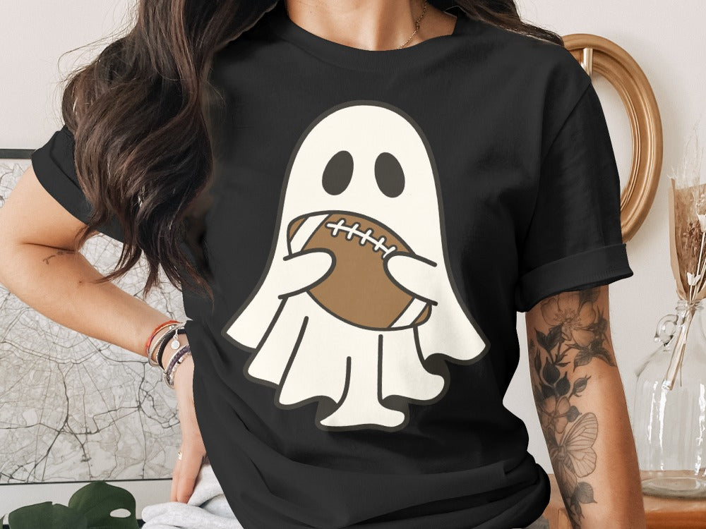 American Football Skeleton Halloween Spooky Sports Football Fan T-Shirt
