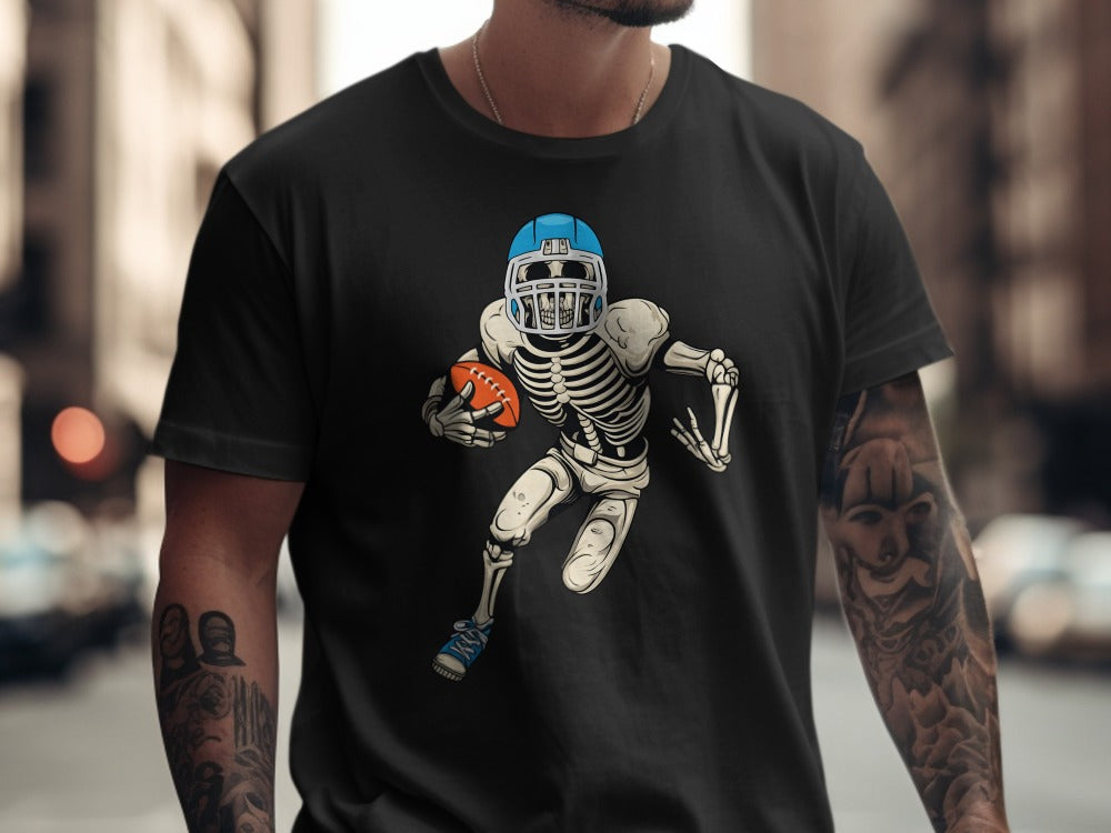 American Football Skeleton Halloween Spooky Sports Football Fan T-Shirt