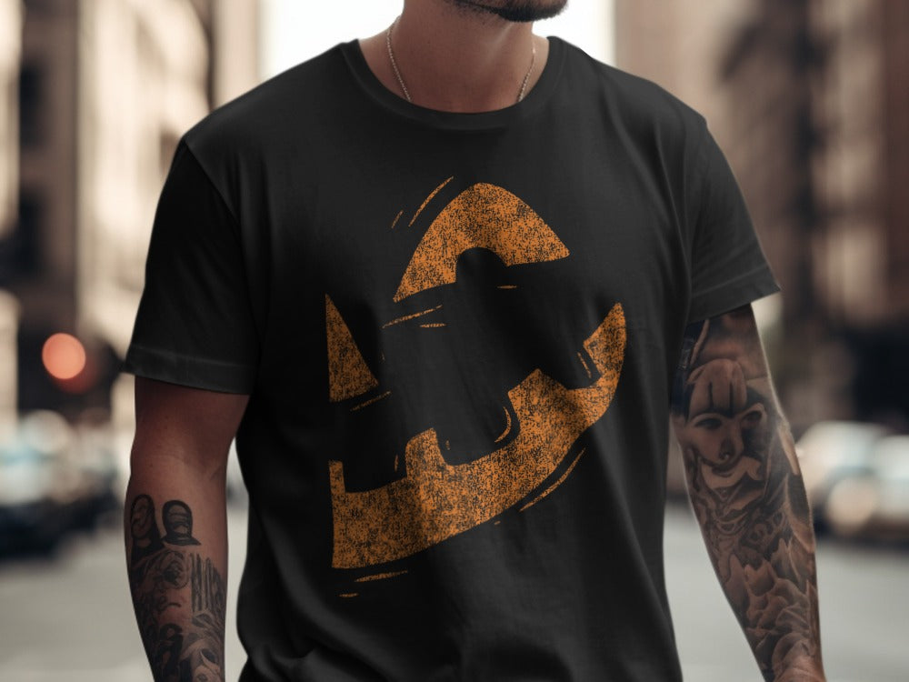Spooky Couples Halloween Shirt Pumpkin Face Halloween Matching Couple T-Shirt