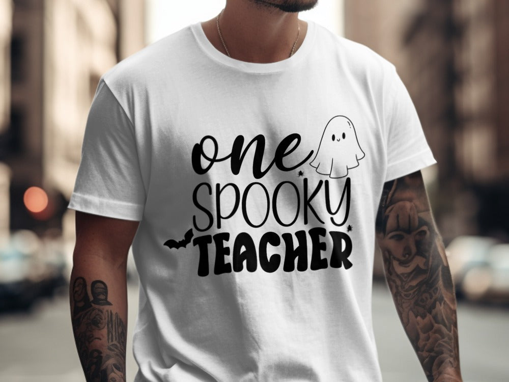 Halloween Spooky Teacher Ghost School Teachers Costume Classrooms T-Shirt