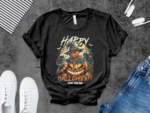 Happy Halloween Unisex T-shirt, Spooky Scarecrow Tee, Fall Festival Apparel, Halloween Costume Top, Casual Holiday Wear