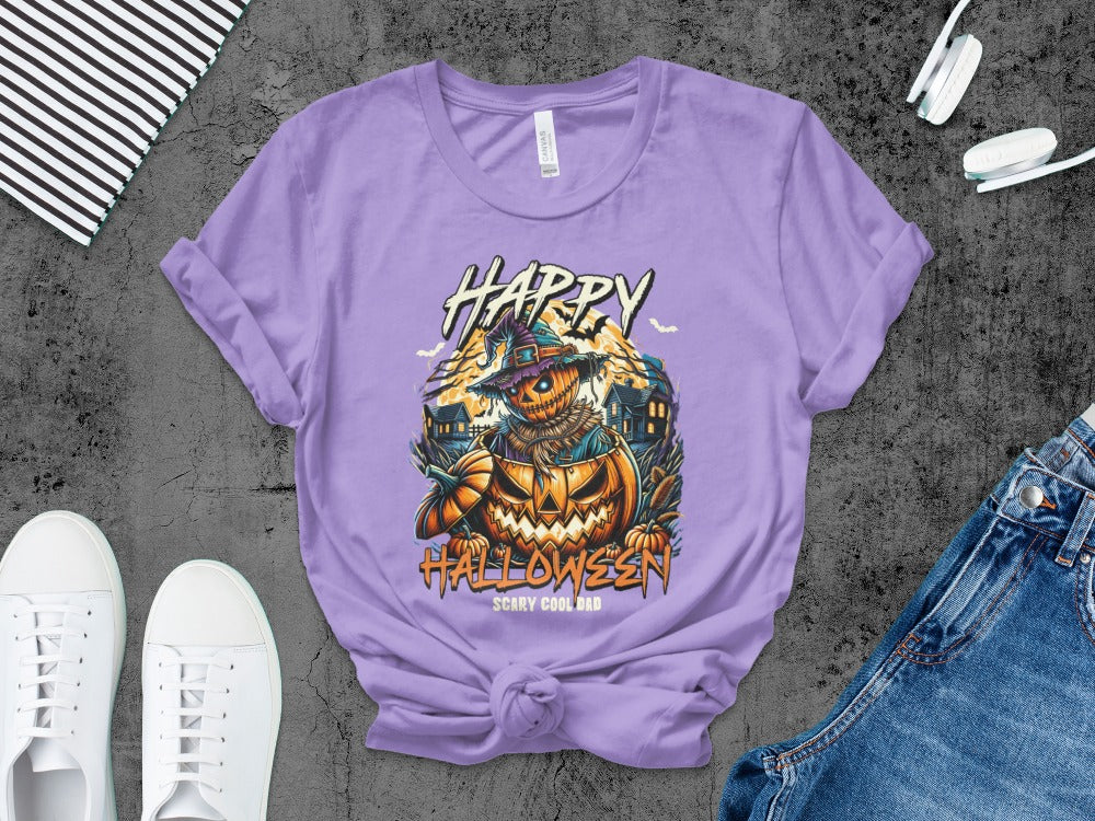 Happy Halloween Unisex T-shirt, Spooky Scarecrow Tee, Fall Festival Apparel, Halloween Costume Top, Casual Holiday Wear