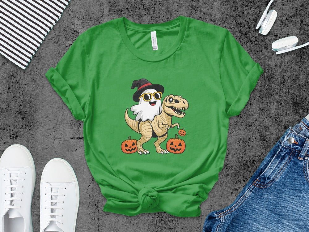 Boys And Girls Halloween skeletons Kids Pumpkin Spooky Ghost T-Shirt