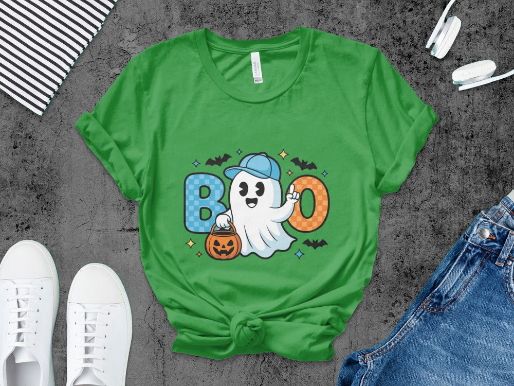Boys And Girls Halloween skeletons Kids Pumpkin Spooky Ghost T-Shirt