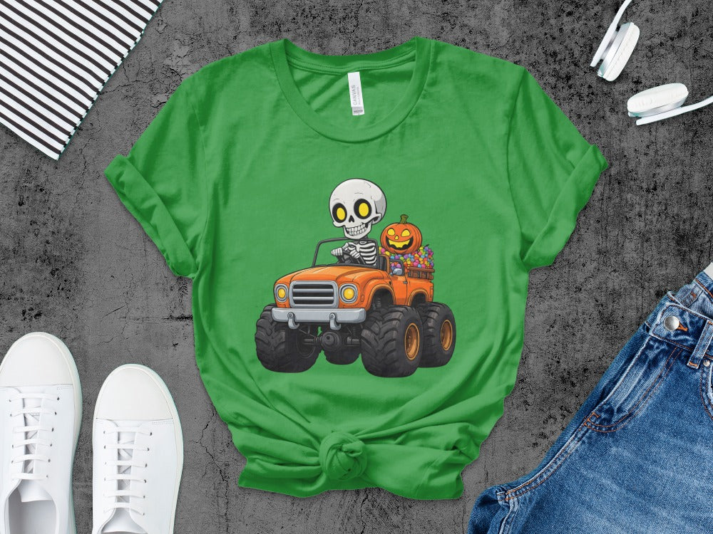 Boys And Girls Halloween skeletons Kids Pumpkin Spooky Ghost T-Shirt