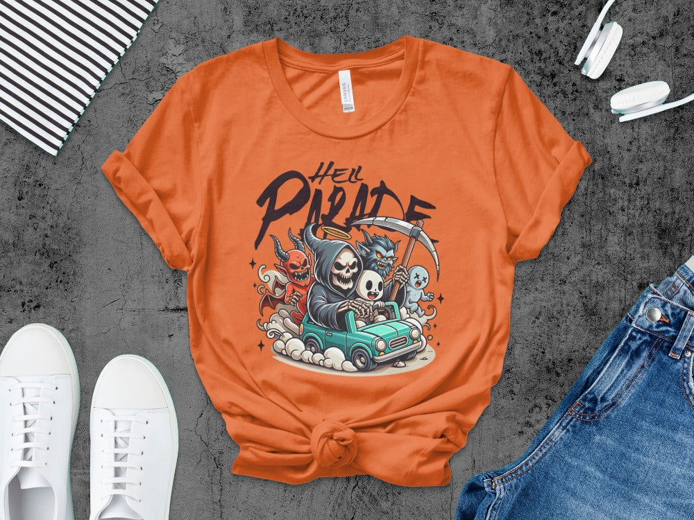 Boys And Girls Halloween skeletons Kids Pumpkin Spooky Ghost T-Shirt