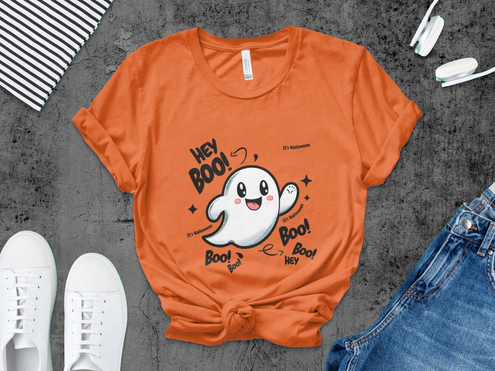 Boys And Girls Halloween skeletons Kids Pumpkin Spooky Ghost T-Shirt