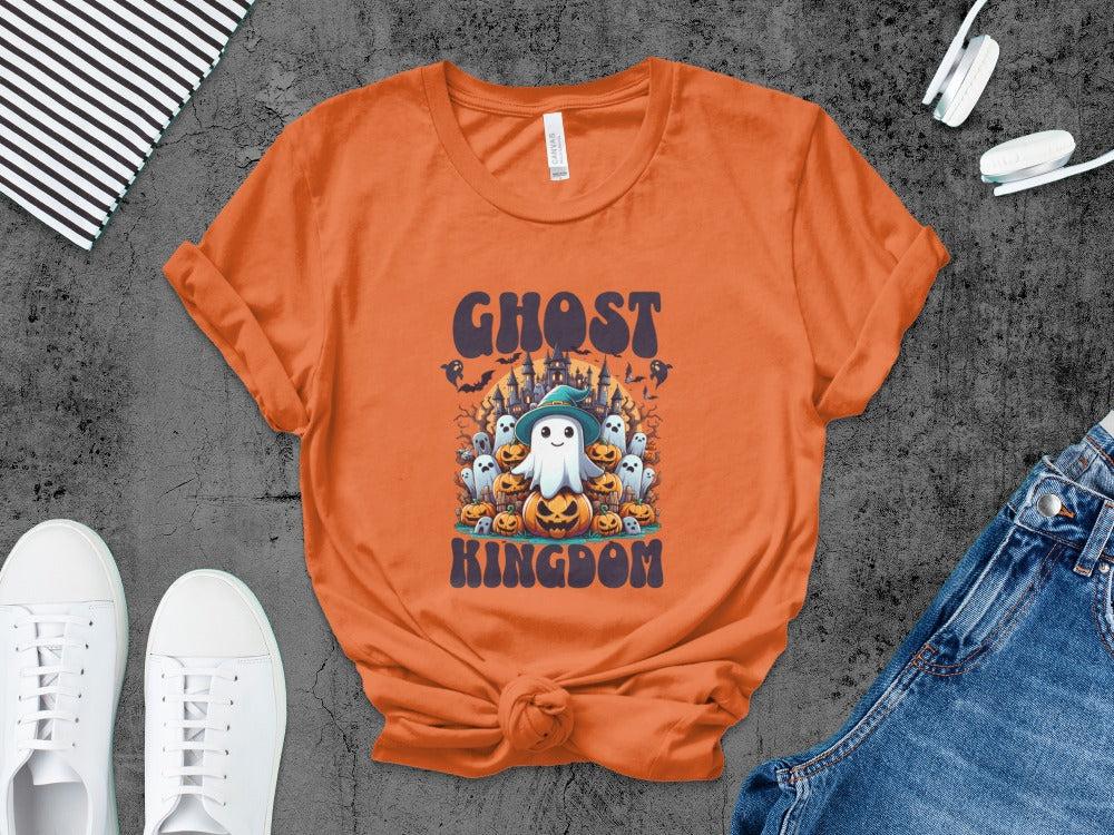 Boys And Girls Halloween skeletons Kids Pumpkin Spooky Ghost T-Shirt