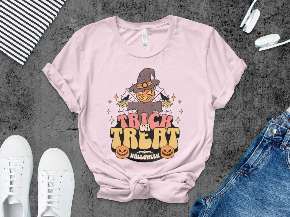 Boys And Girls Halloween skeletons Kids Pumpkin Spooky Ghost T-Shirt