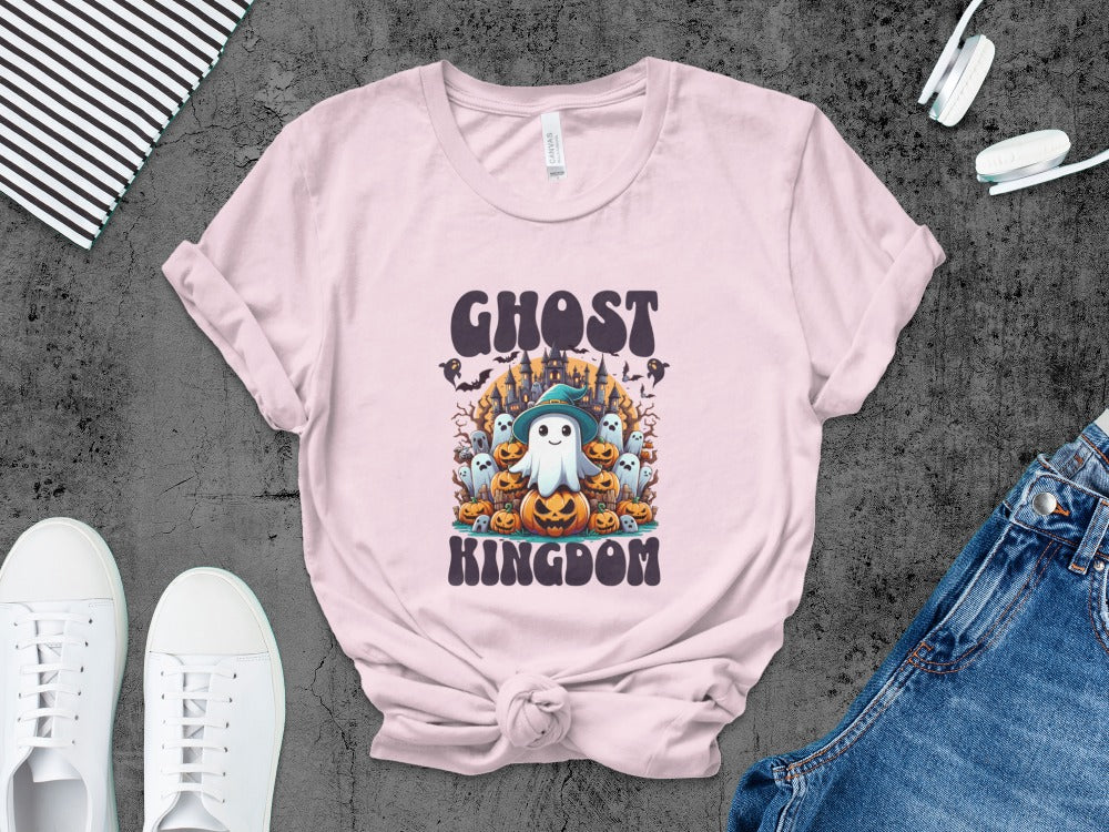 Boys And Girls Halloween skeletons Kids Pumpkin Spooky Ghost T-Shirt
