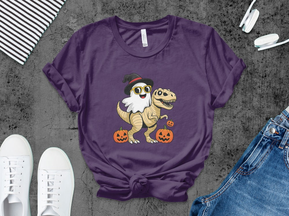 Boys And Girls Halloween skeletons Kids Pumpkin Spooky Ghost T-Shirt