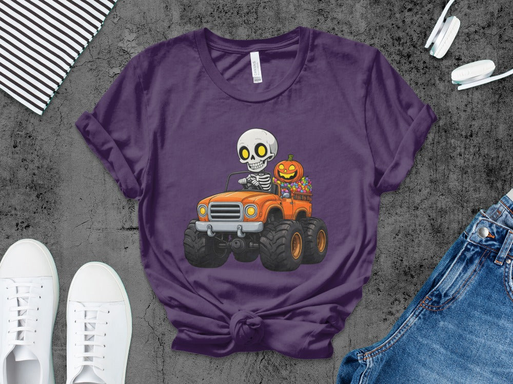 Boys And Girls Halloween skeletons Kids Pumpkin Spooky Ghost T-Shirt