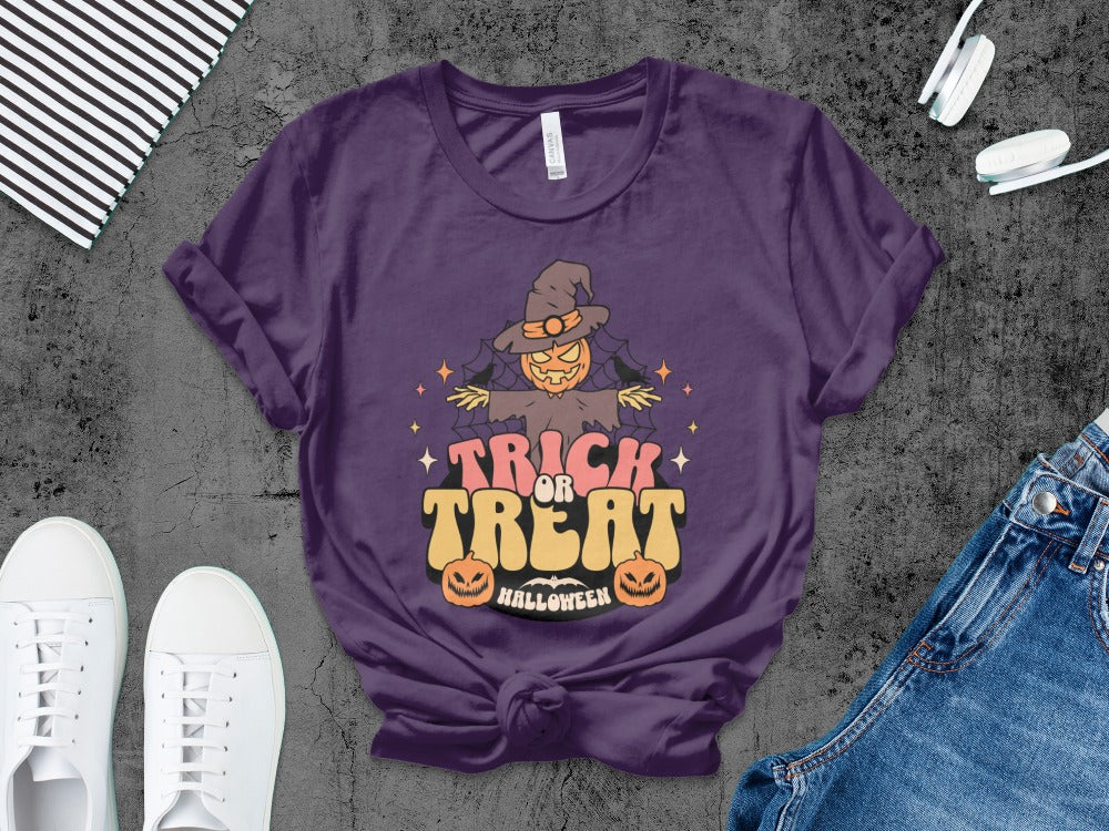 Boys And Girls Halloween skeletons Kids Pumpkin Spooky Ghost T-Shirt
