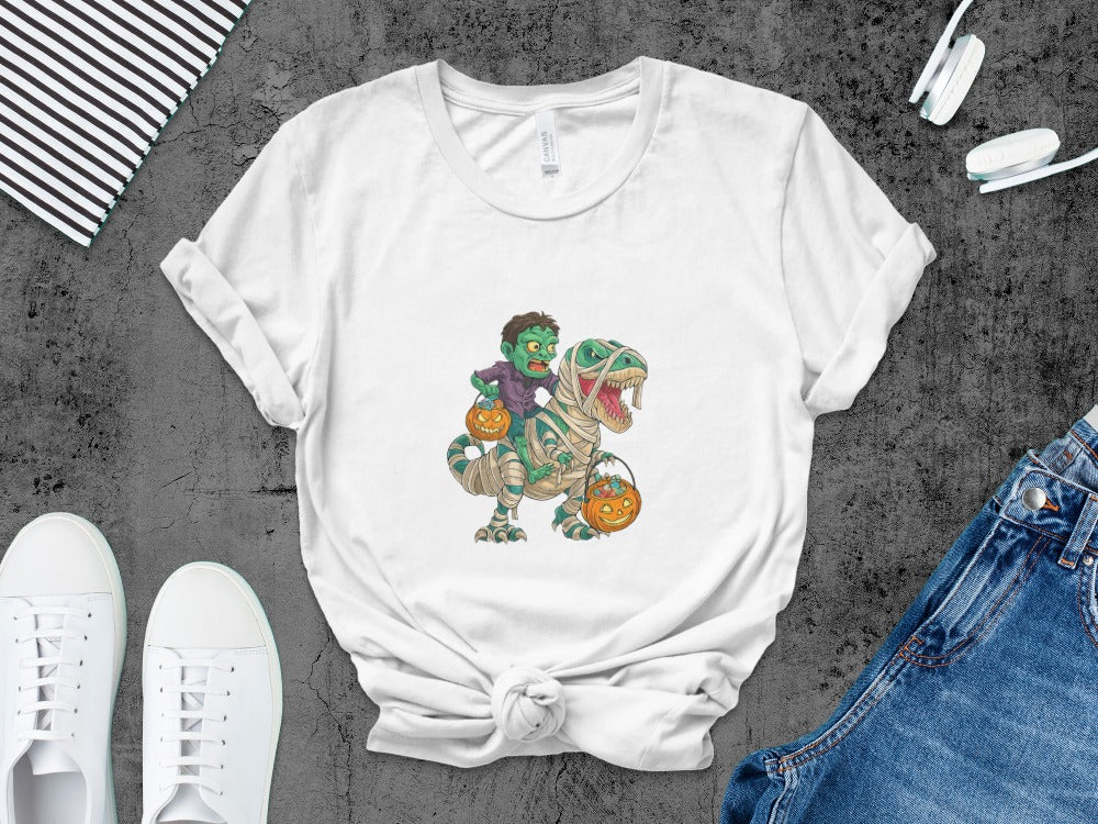 Boys Halloween skeletons Kids Pumpkin Spooky Ghost T-Shirt