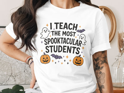 Halloween Spooky Teacher Ghost School Teachers Costume Classrooms T-Shirt