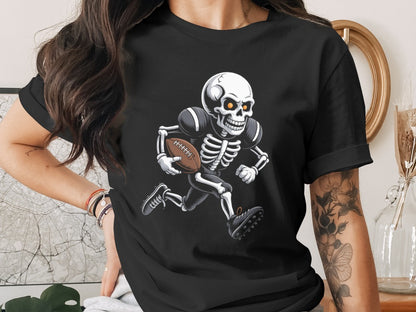 American Football Skeleton Halloween Spooky Sports Football Fan T-Shirt