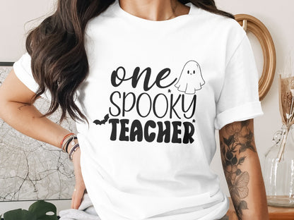 Halloween Spooky Teacher Ghost School Teachers Costume Classrooms T-Shirt