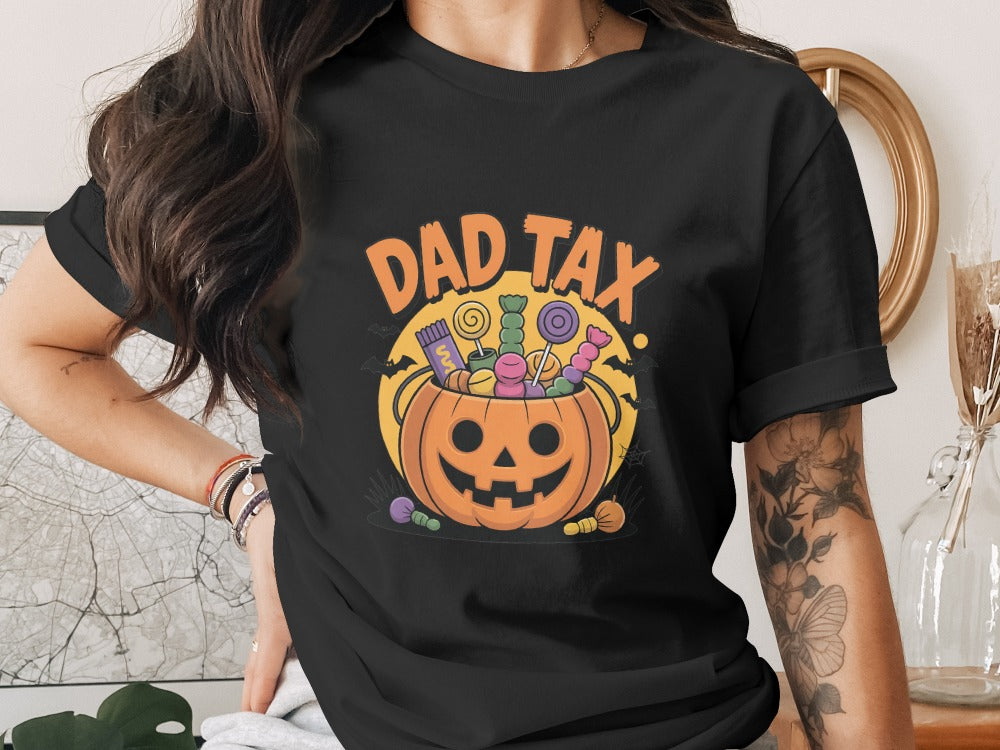 Skeleton Halloween Black Cat Pumpkin Ghost Spooky Season T-Shirt