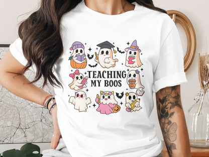 Halloween Spooky Teacher Ghost School Teachers Costume Classrooms T-Shirt