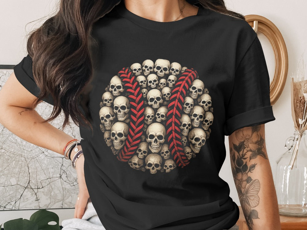 Baseball Player Halloween Pumpkin Skeleton Ghost Boo Spooky T-Shirt