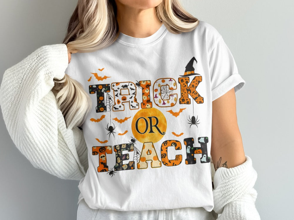 Halloween Spooky Teacher Ghost School Teachers Costume Classrooms T-Shirt