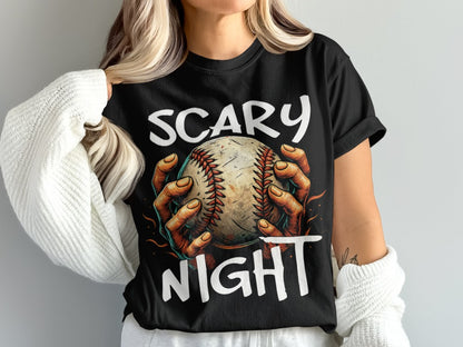 Baseball Player Halloween Pumpkin Skeleton Ghost Boo Spooky T-Shirt