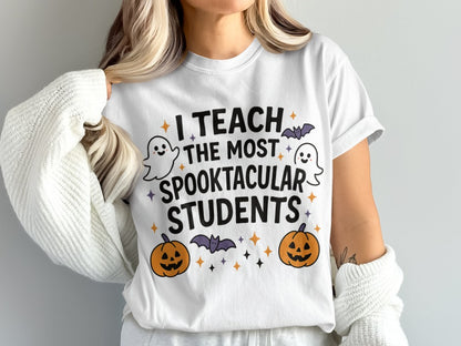 Halloween Spooky Teacher Ghost School Teachers Costume Classrooms T-Shirt