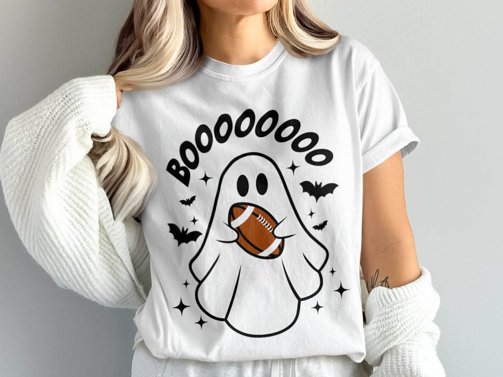 American Football Skeleton Halloween Spooky Sports Football Fan T-Shirt