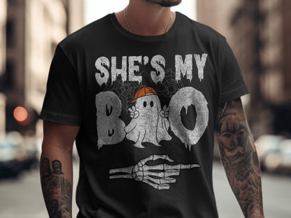 Funny Halloween Shes My Boo Couple Matching Halloween Costumes T-Shirt