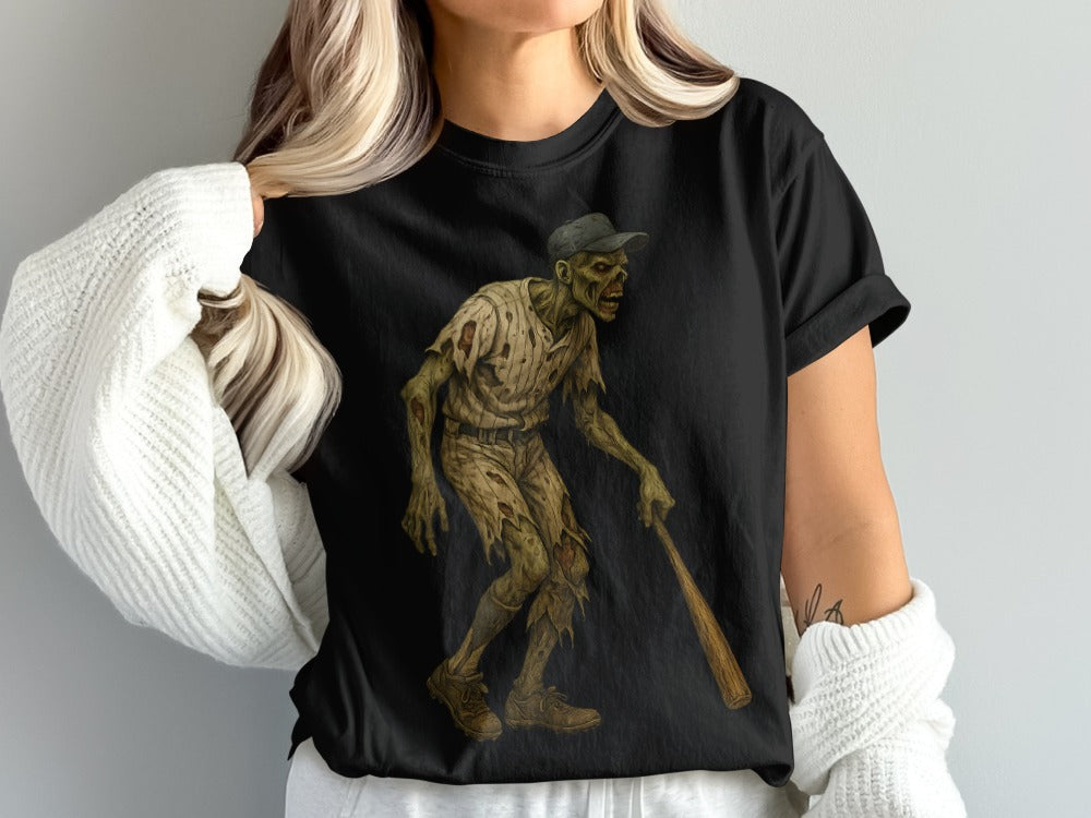 Baseball Player Halloween Pumpkin Skeleton Ghost Boo Spooky T-Shirt