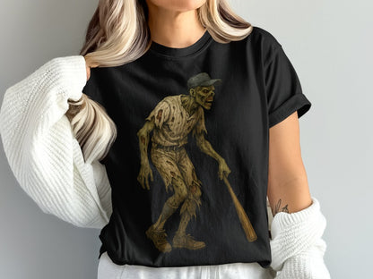 Baseball Player Halloween Pumpkin Skeleton Ghost Boo Spooky T-Shirt