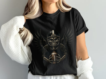American Football Skeleton Halloween Spooky Sports Football Fan T-Shirt