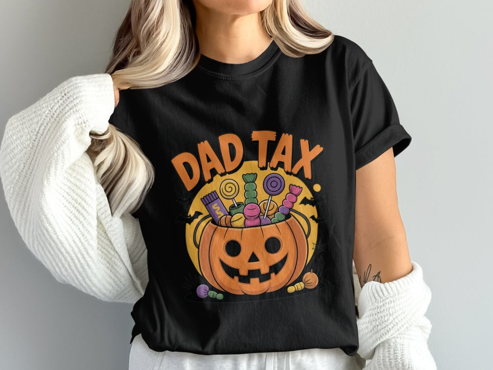 Skeleton Halloween Black Cat Pumpkin Ghost Spooky Season T-Shirt