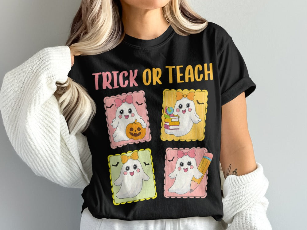 Halloween Spooky Teacher Ghost School Teachers Costume Classrooms T-Shirt