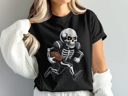 American Football Skeleton Halloween Spooky Sports Football Fan T-Shirt