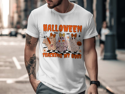 Halloween Spooky Teacher Ghost School Teachers Costume Classrooms T-Shirt