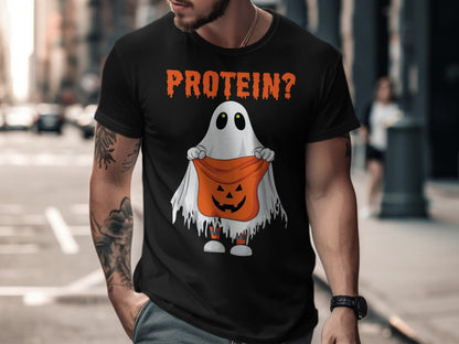 Working Out Ghost Gym Halloween Fitness Weightlifting Horror Exercise T-Shirt