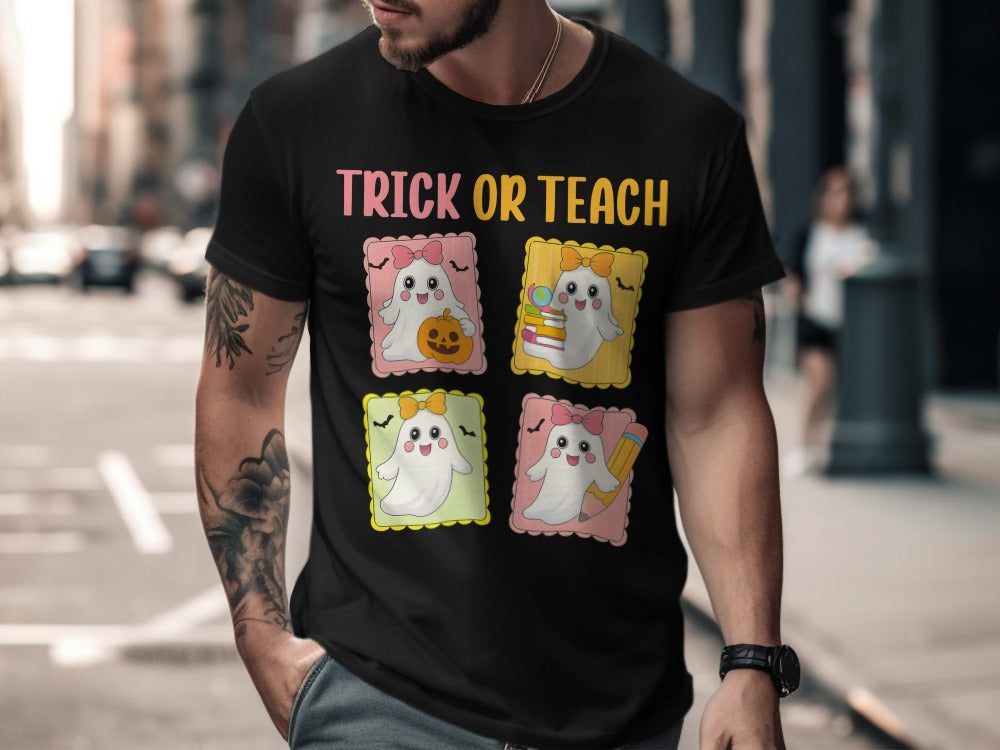 Halloween Spooky Teacher Ghost School Teachers Costume Classrooms T-Shirt