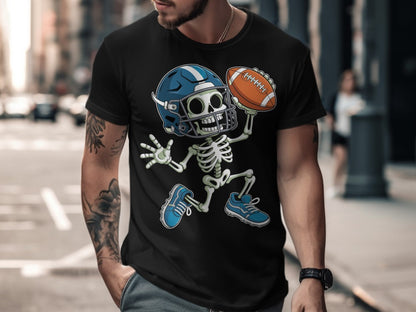 American Football Skeleton Halloween Spooky Sports Football Fan T-Shirt
