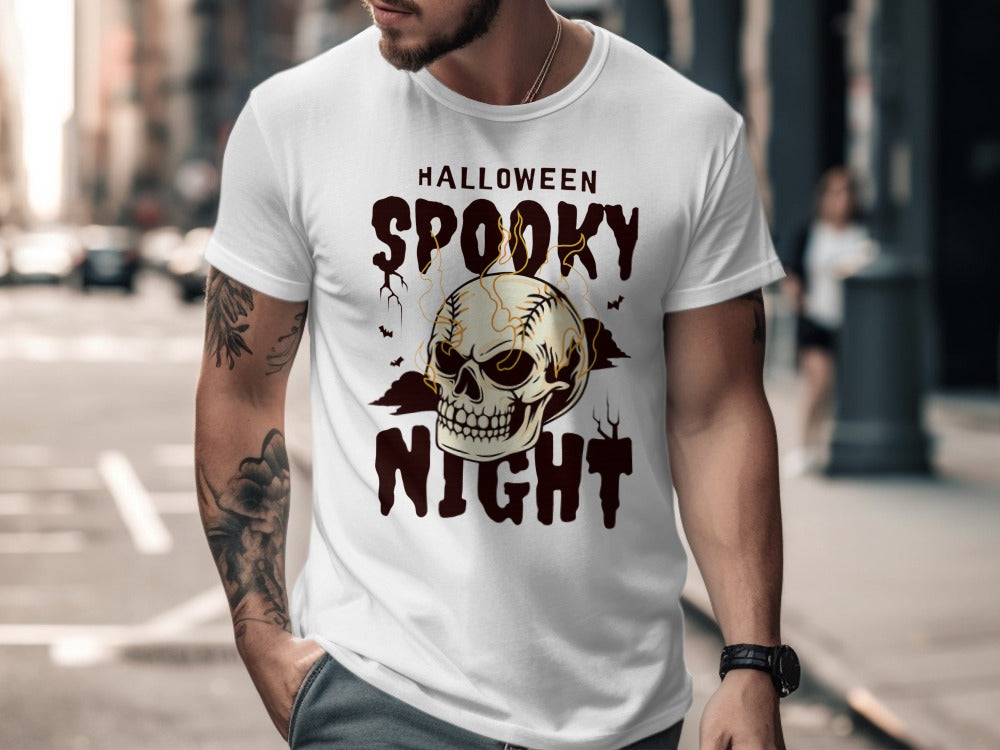 Baseball Player Halloween Pumpkin Skeleton Ghost Boo Spooky T-Shirt