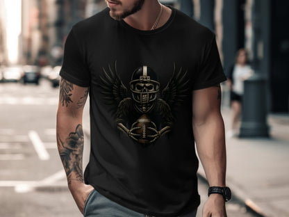 American Football Skeleton Halloween Spooky Sports Football Fan T-Shirt