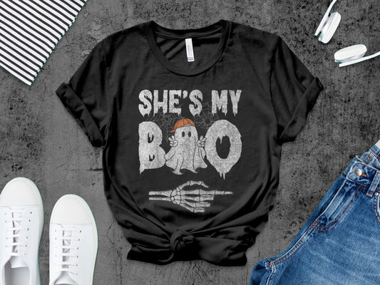 Funny Halloween Shes My Boo Couple Matching Halloween Costumes T-Shirt
