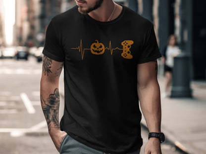 Funny Halloween Skeleton Gamer Video Gaming Spooky controller T-Shirt