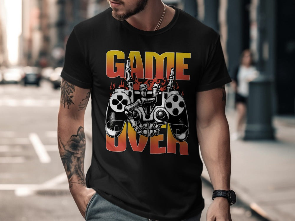 Funny Halloween Skeleton Gamer Video Gaming Spooky controller T-Shirt