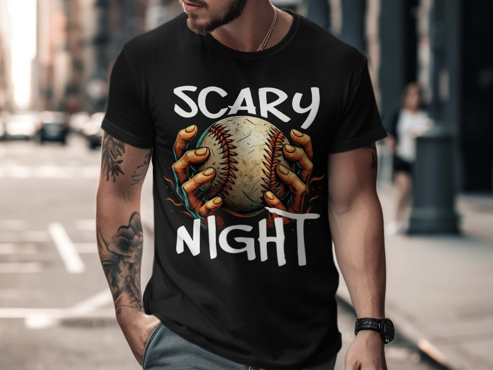 Baseball Player Halloween Pumpkin Skeleton Ghost Boo Spooky T-Shirt