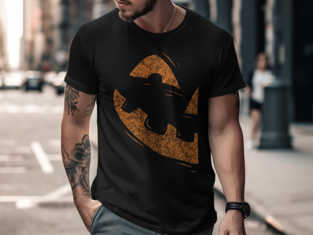 Spooky Couples Halloween Shirt Pumpkin Face Halloween Matching Couple T-Shirt
