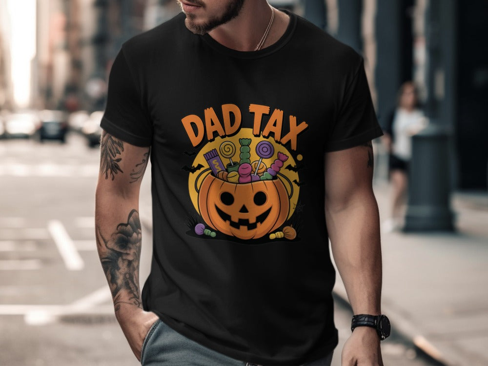 Skeleton Halloween Black Cat Pumpkin Ghost Spooky Season T-Shirt