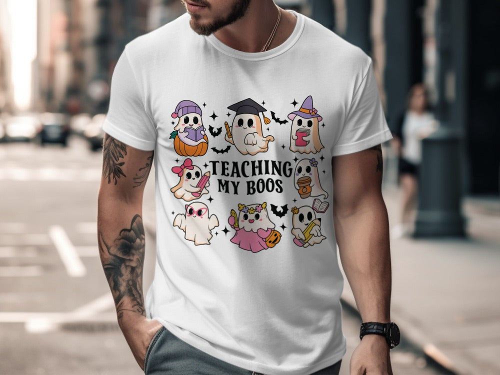 Halloween Spooky Teacher Ghost School Teachers Costume Classrooms T-Shirt