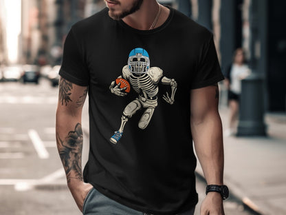 American Football Skeleton Halloween Spooky Sports Football Fan T-Shirt