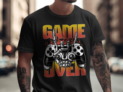 Funny Halloween Skeleton Gamer Video Gaming Spooky controller T-Shirt